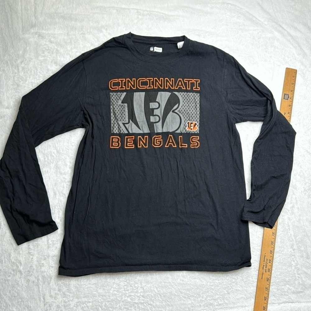 Bengals Cincinnati long sleeve black graphic tee t shirt size Large L men’s